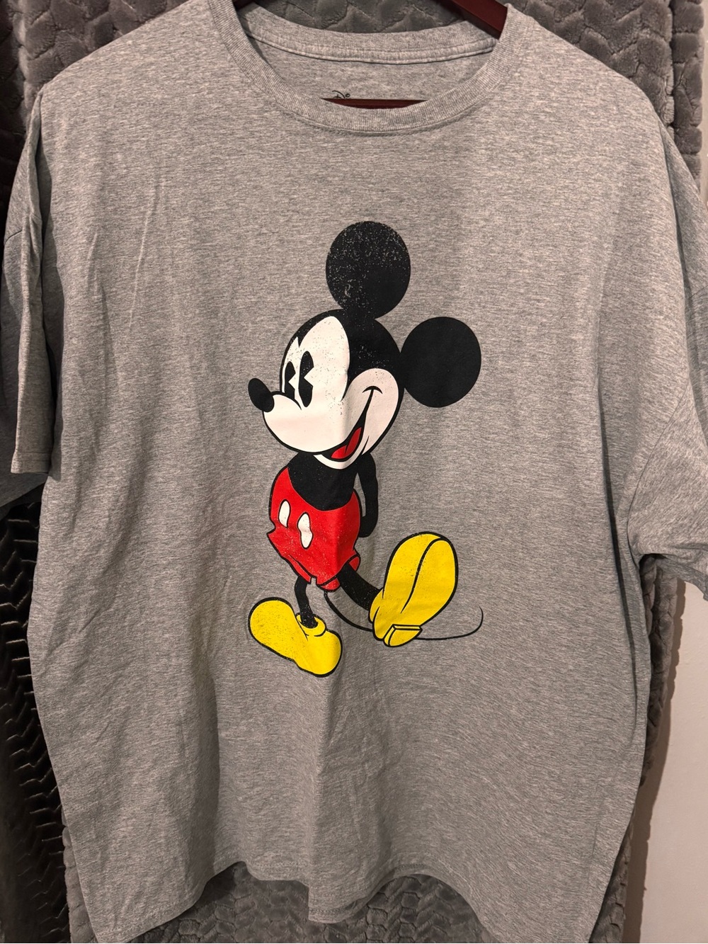 Disney Gray Graphic Tee with Classic Mickey Print